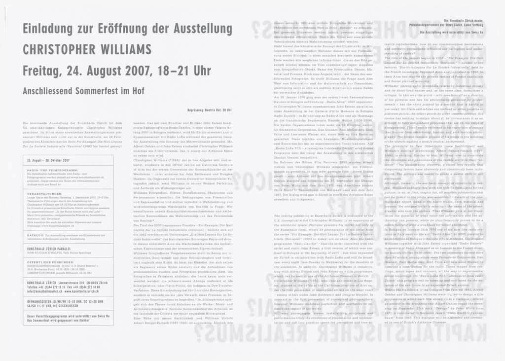 Untitled (Kunsthalle Zürich, Switzerland, 2007)