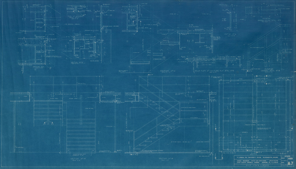 Pi Lambda Phi Fraternity House project, Indiana University, Bloomington, IN (Main stair and details)