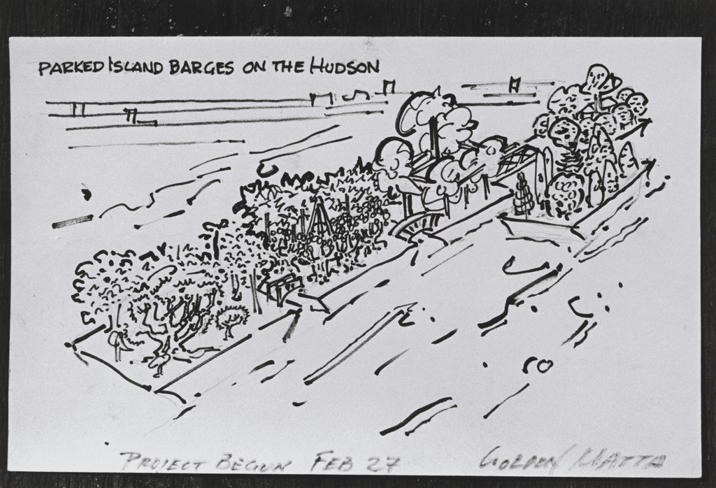 Parked Island Barges on the Hudson