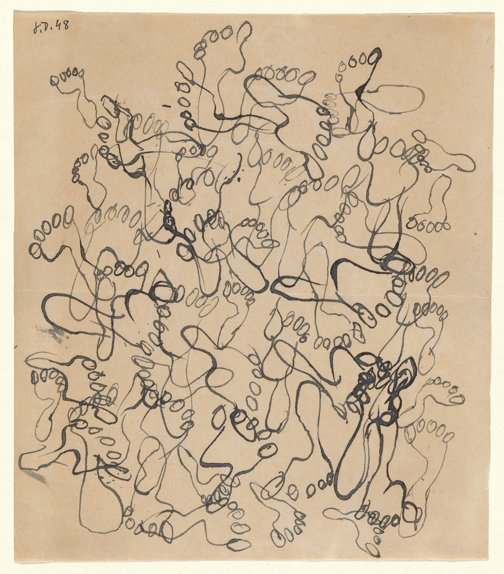 Jean Dubuffet. Footprints, page from the sketchbook El Golea, II