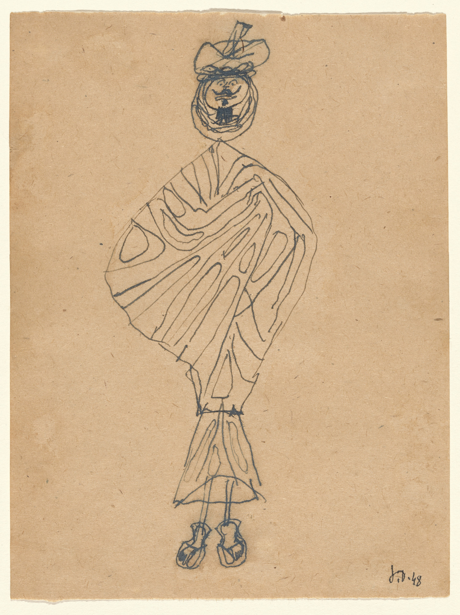 Jean Dubuffet. Arab, page from the sketchbook El Golea, II