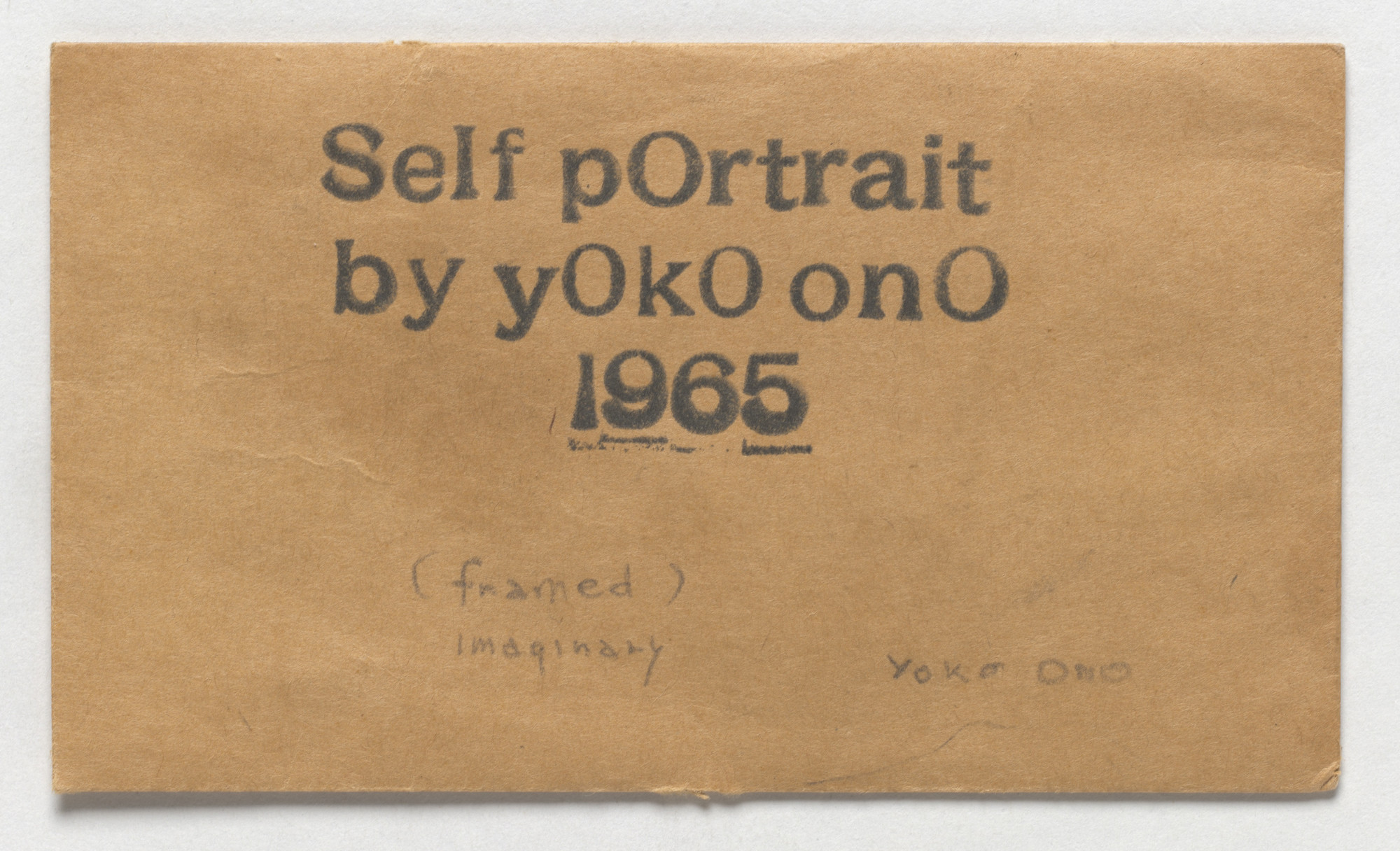 Yoko Ono. Self Portrait. 1965 | MoMA