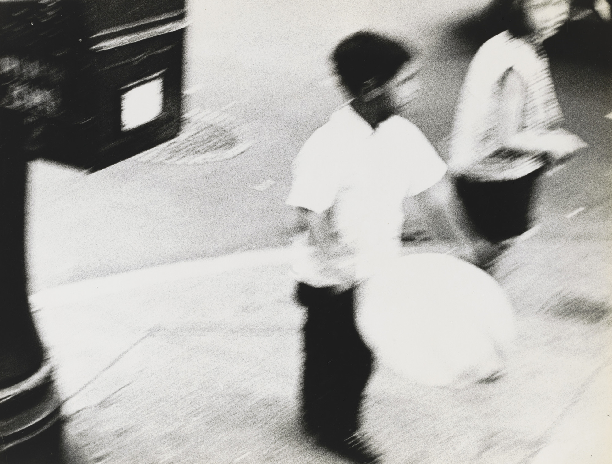 William Klein. Mailbox, Two Blurred Boys and Balloon, New York