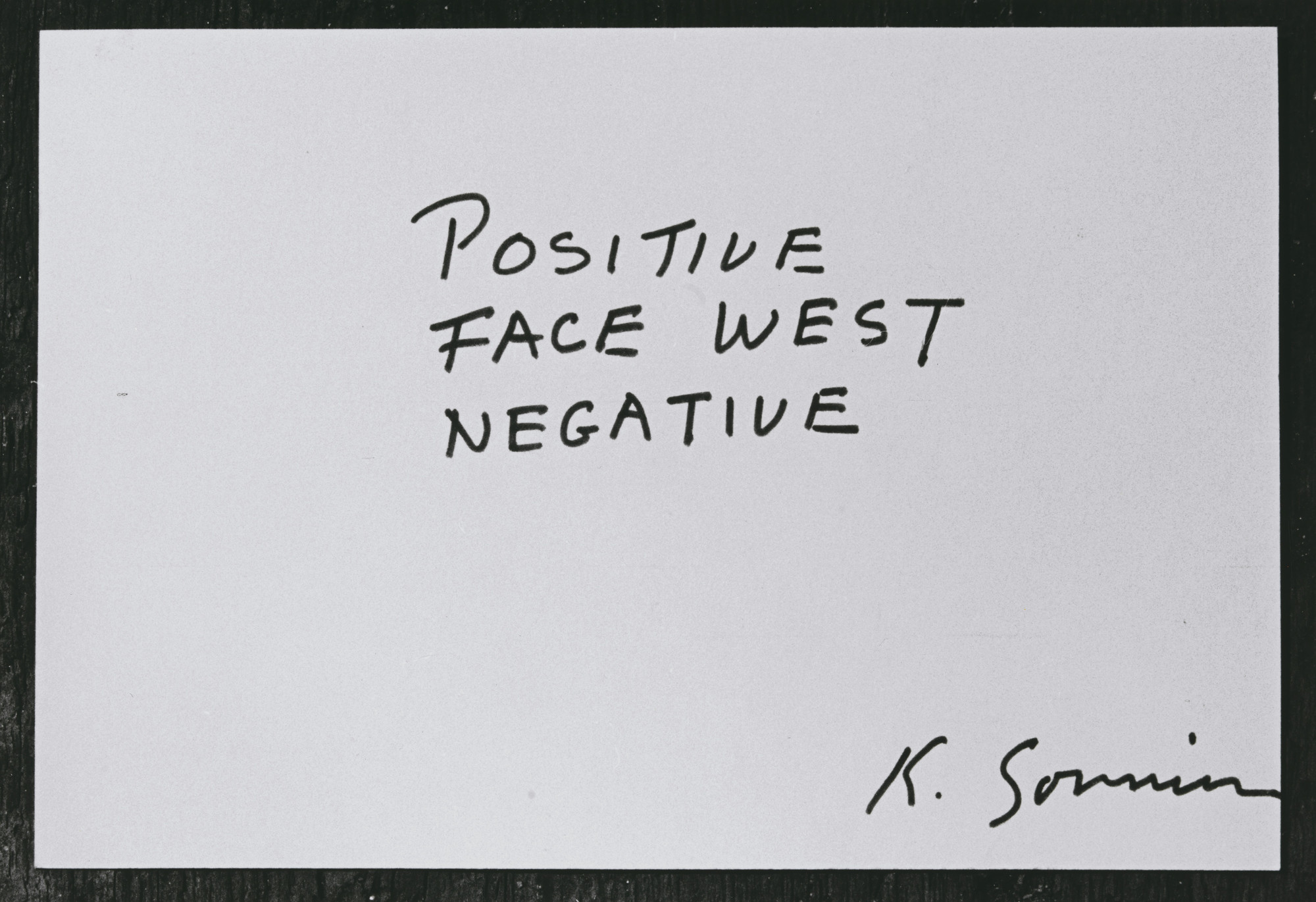 Keith Sonnier, Harry Shunk, János Kender. Positive, Face West, Negative. 1971