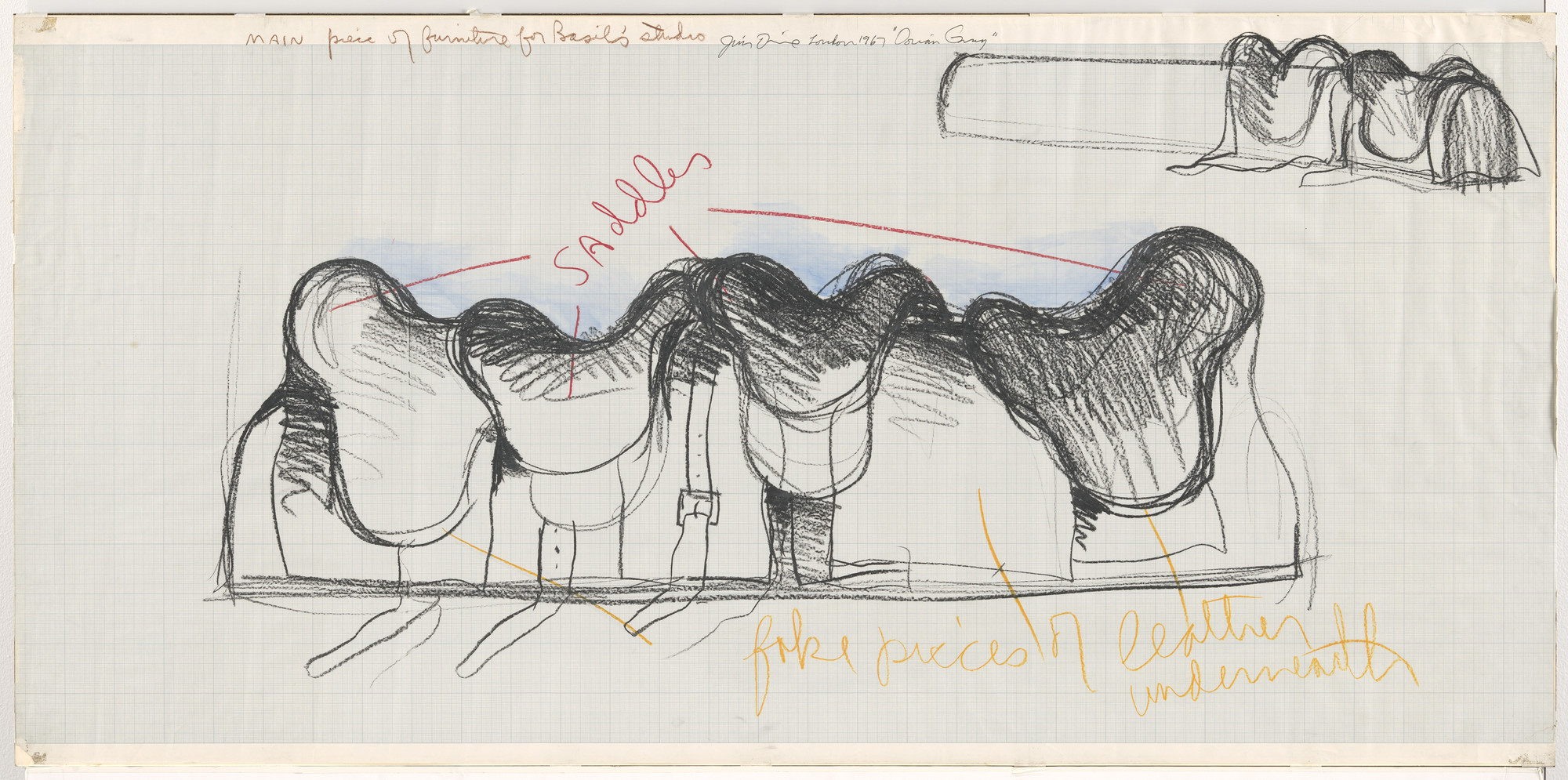 Jim Dine. Main Piece of Furniture for Basil's Studio, set design for The Picture of Dorian Gray
