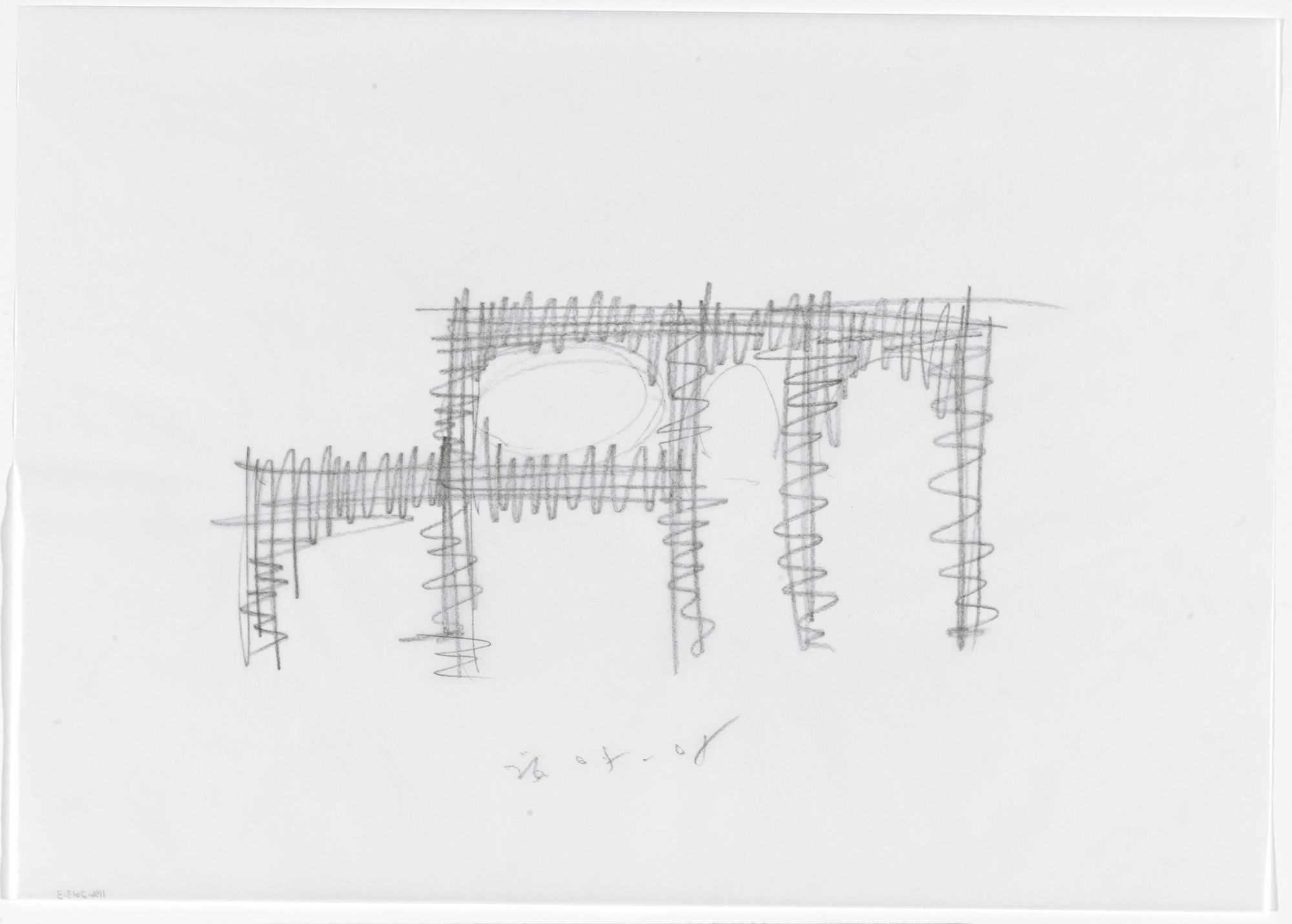 Kengo Kuma. GC Prostho Museum Research Center, Kasugai, Aichi, Japan (Elevation sketch). 2010