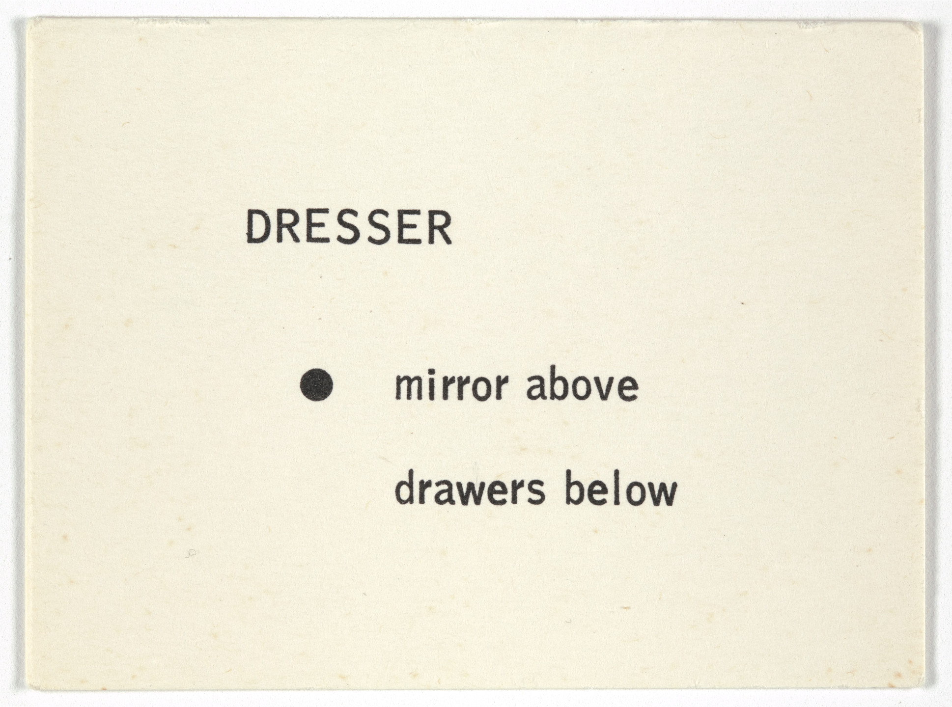 George Brecht. Dresser from Water Yam. 1963