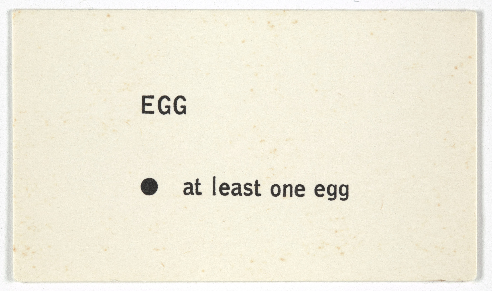 George Brecht. Egg from Water Yam. 1963