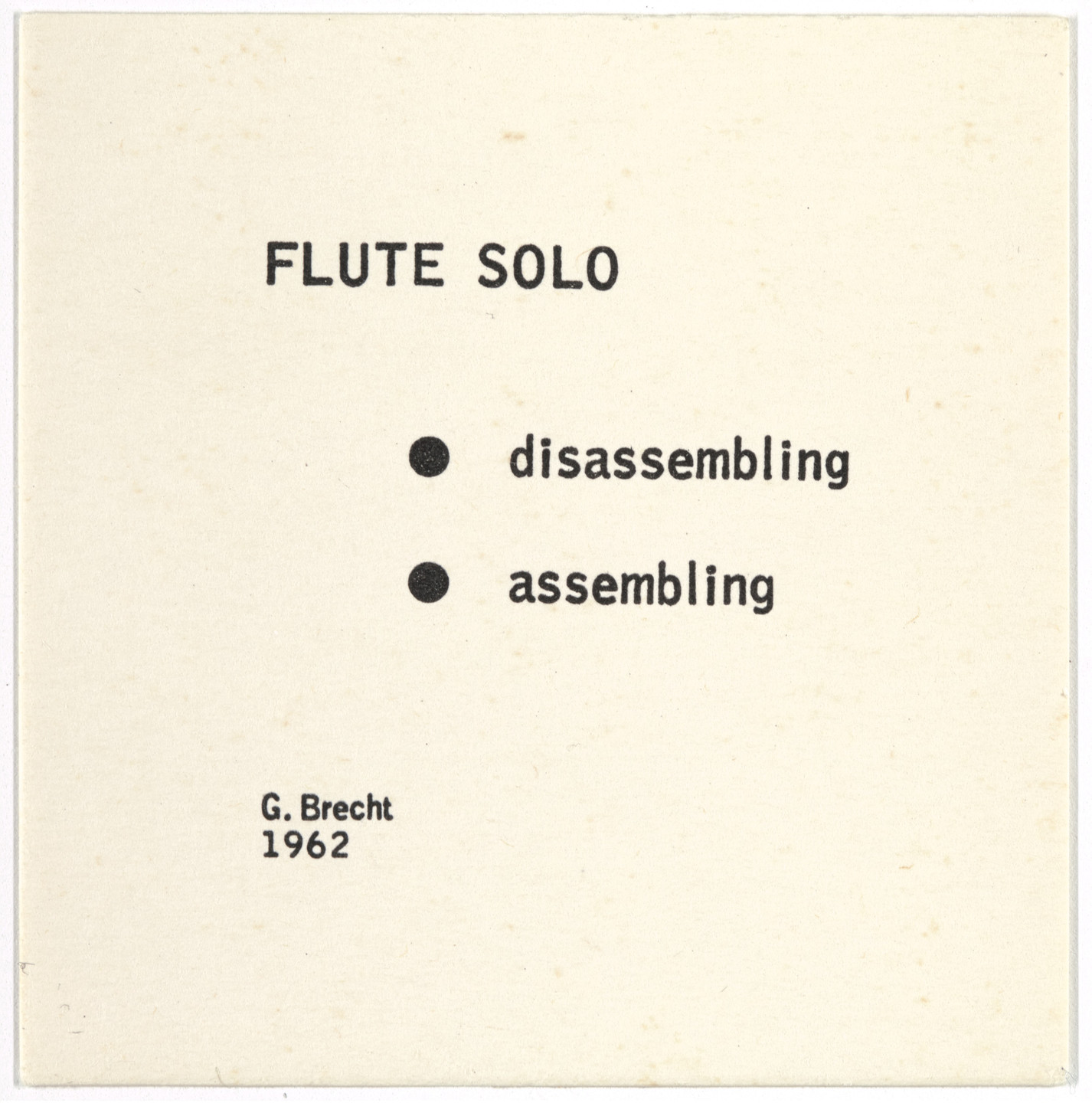 George Brecht. Flute Solo from Water Yam. 1962