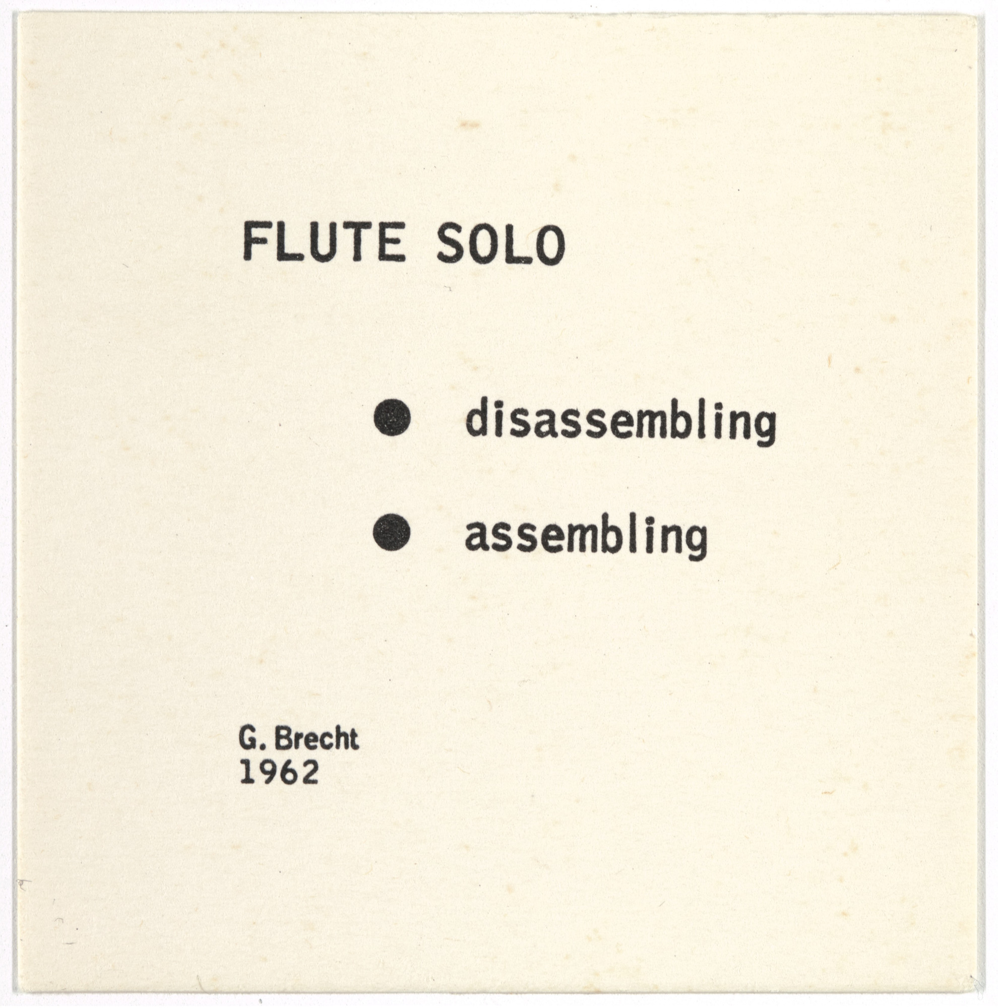 George Brecht. Flute Solo from Water Yam