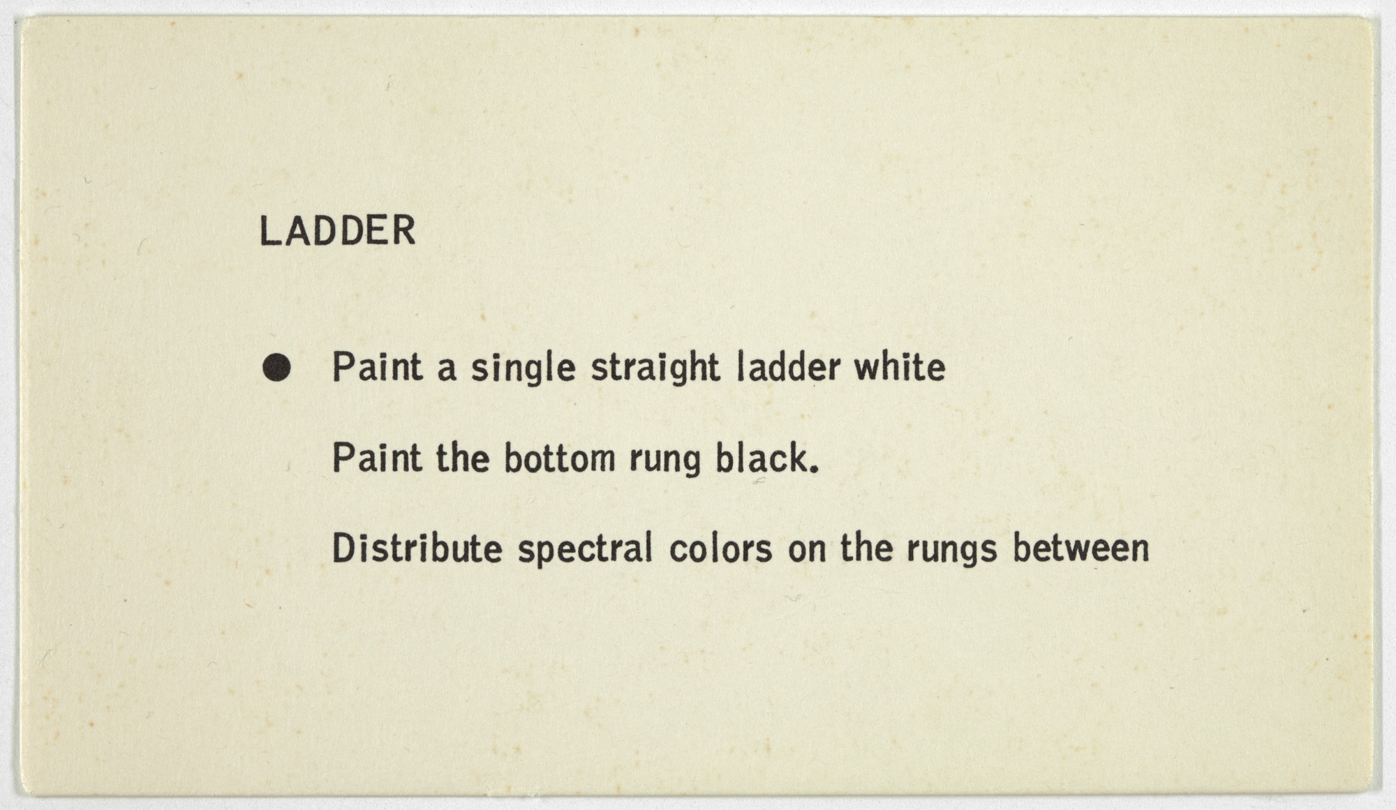George Brecht. Ladder from Water Yam