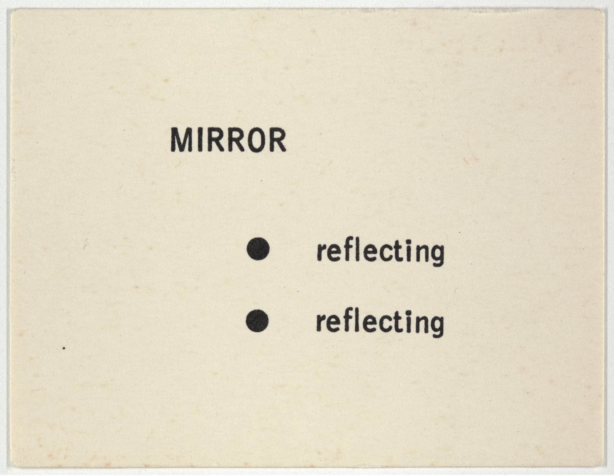 George Brecht. Mirror from Water Yam