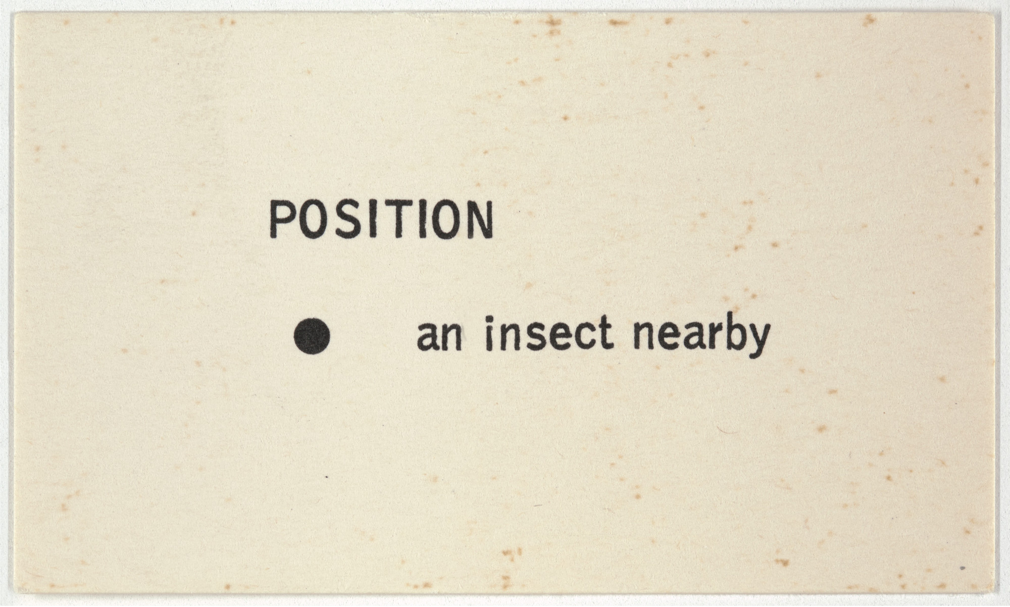 George Brecht. Position from Water Yam