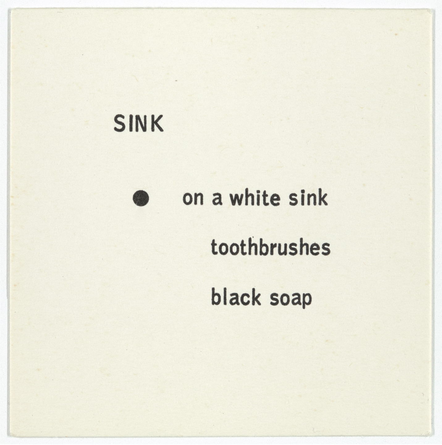 George Brecht. Sink from Water Yam. 1963