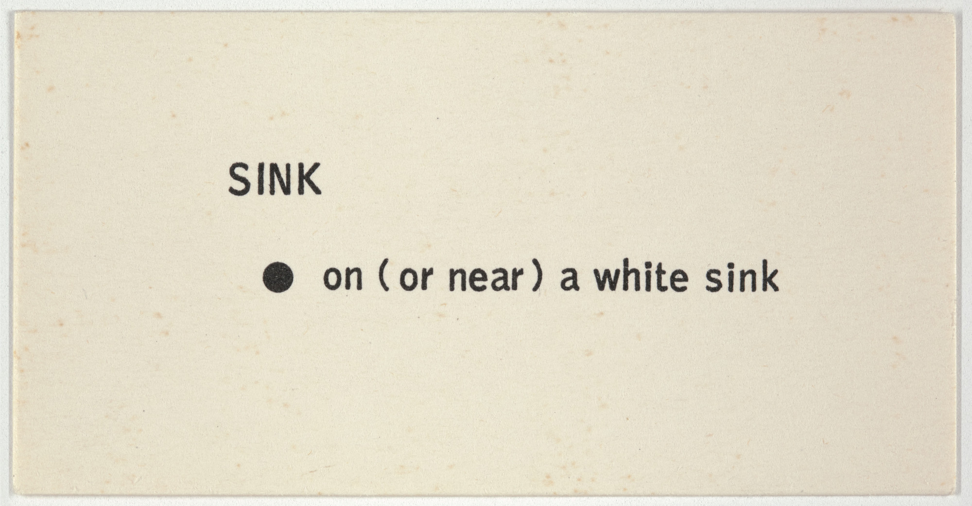 George Brecht. Sink from Water Yam. 1963