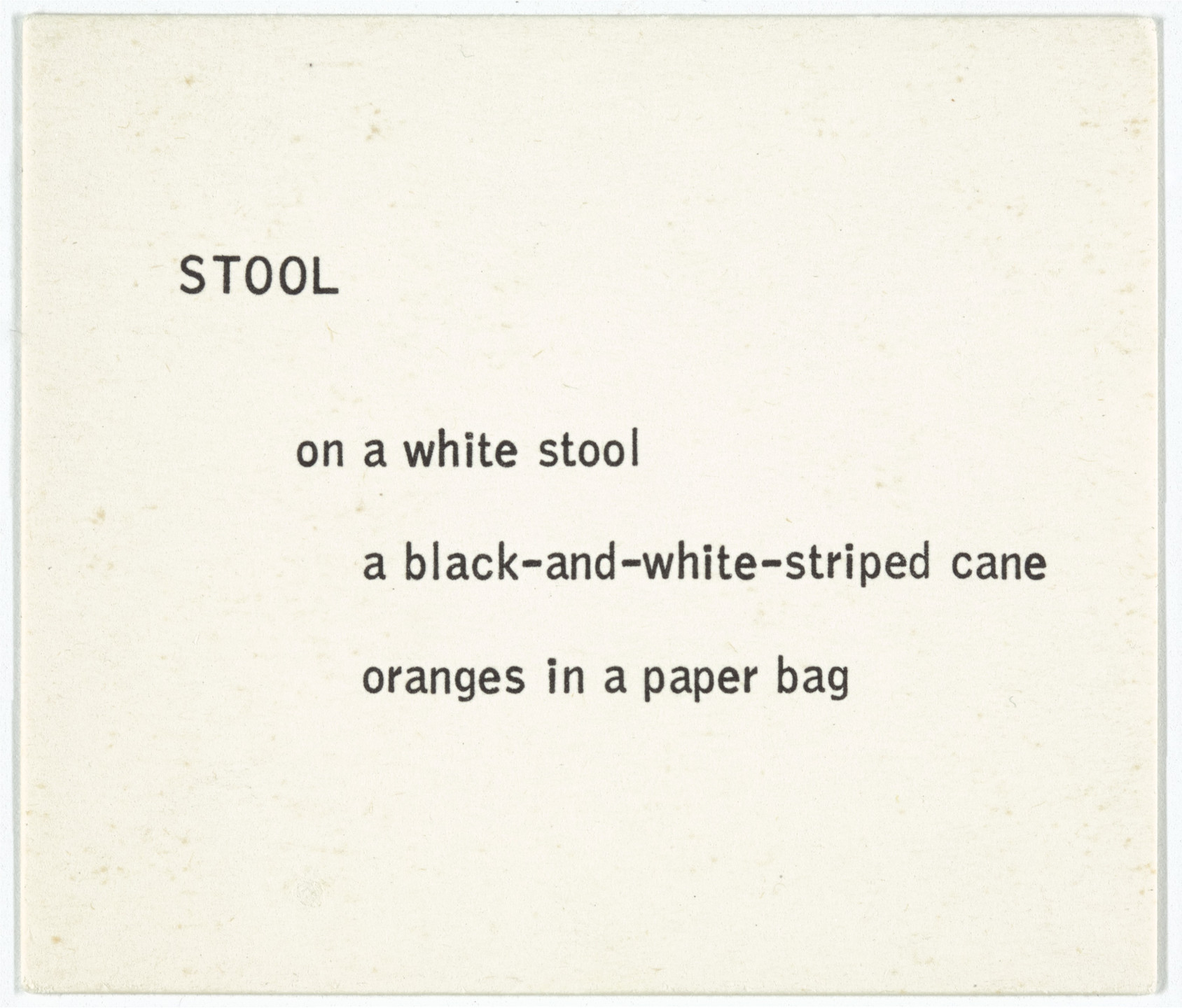 George Brecht. Stool from Water Yam. 1963