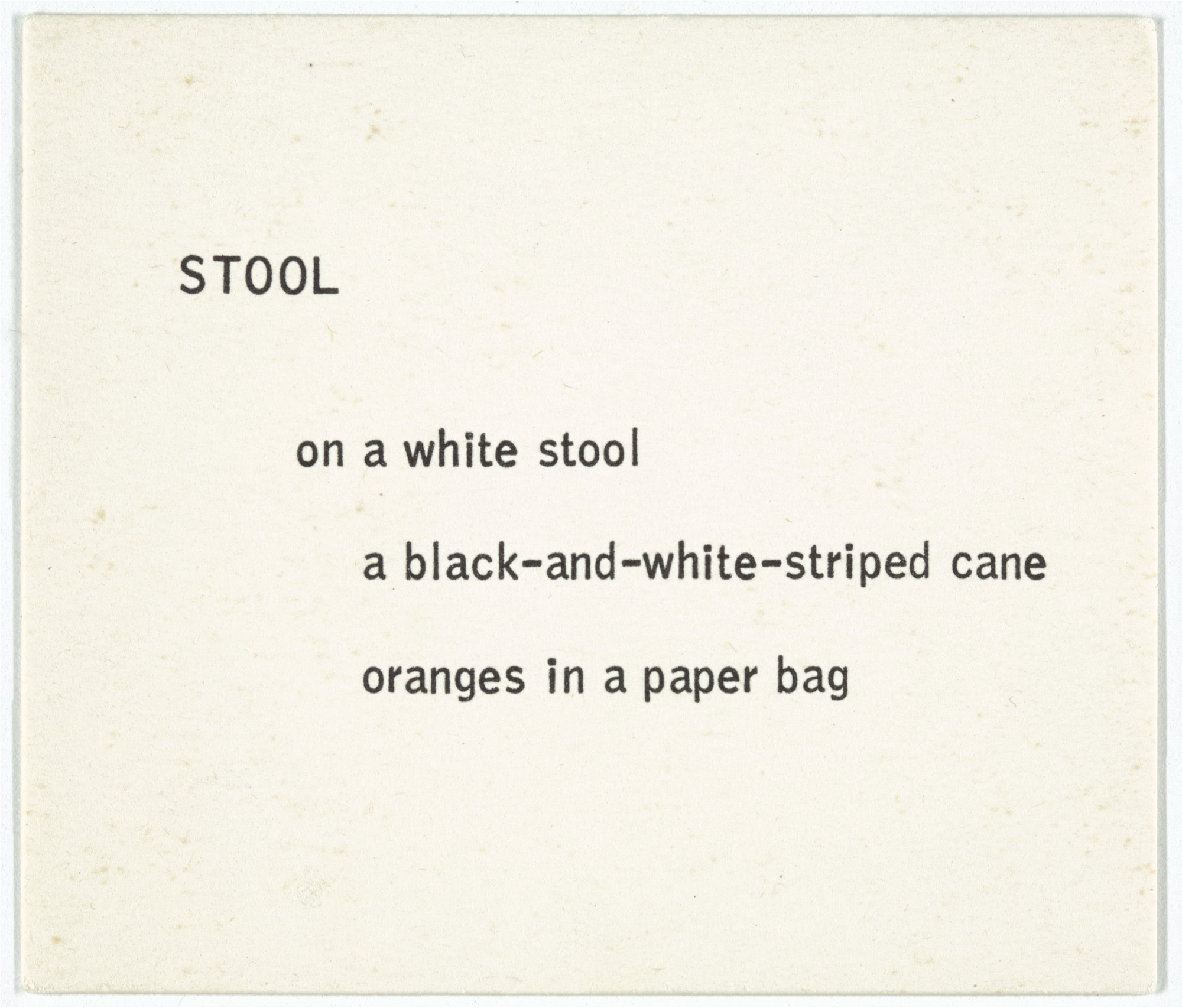 George Brecht. Stool from Water Yam