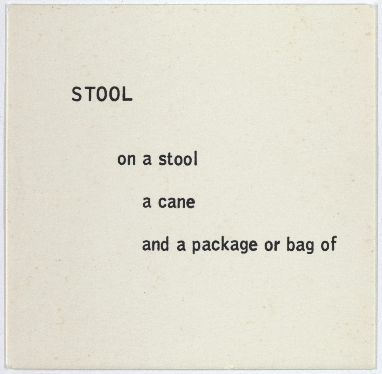 George Brecht. Stool from Water Yam. 1963