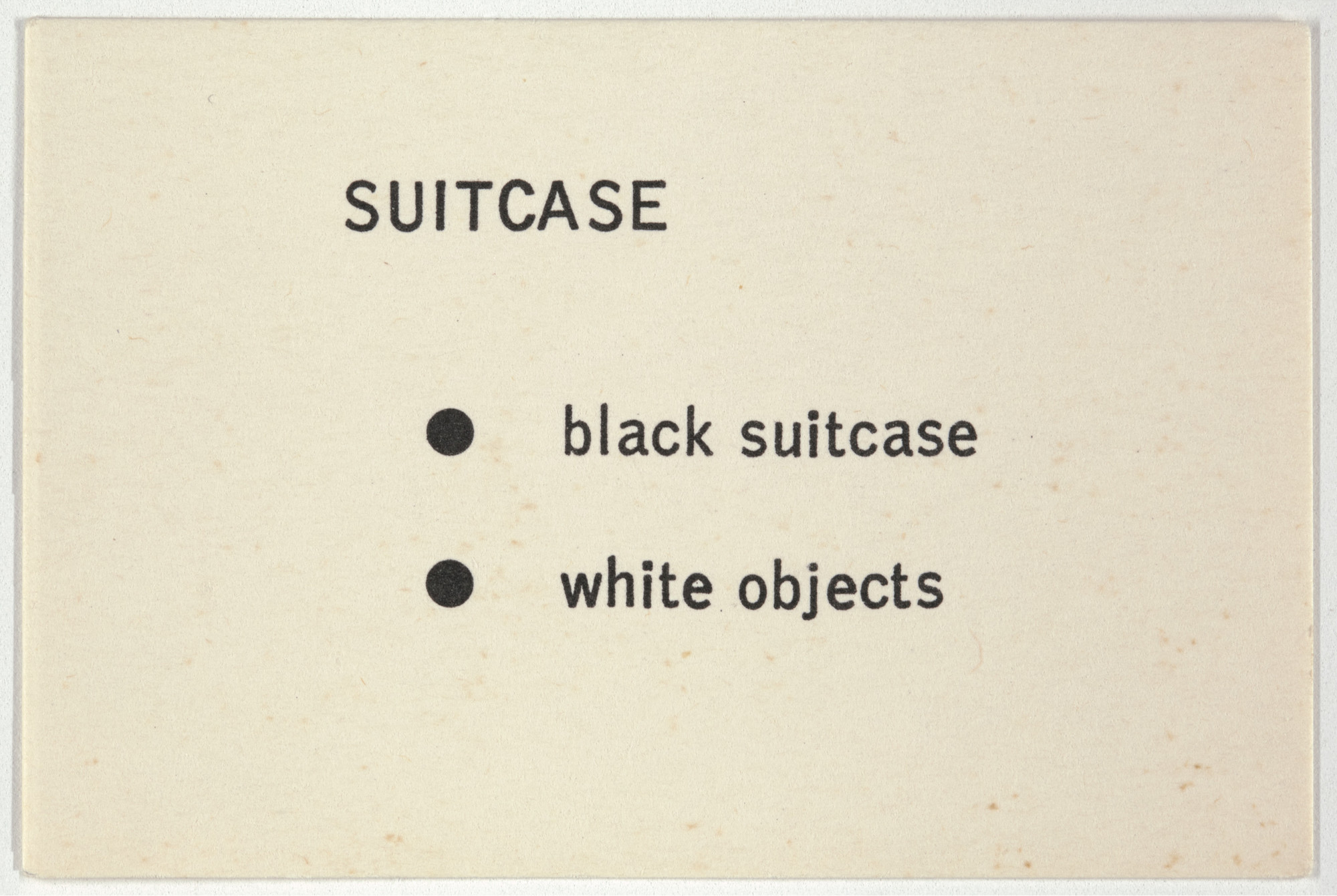 George Brecht. Suitcase from Water Yam. 1963