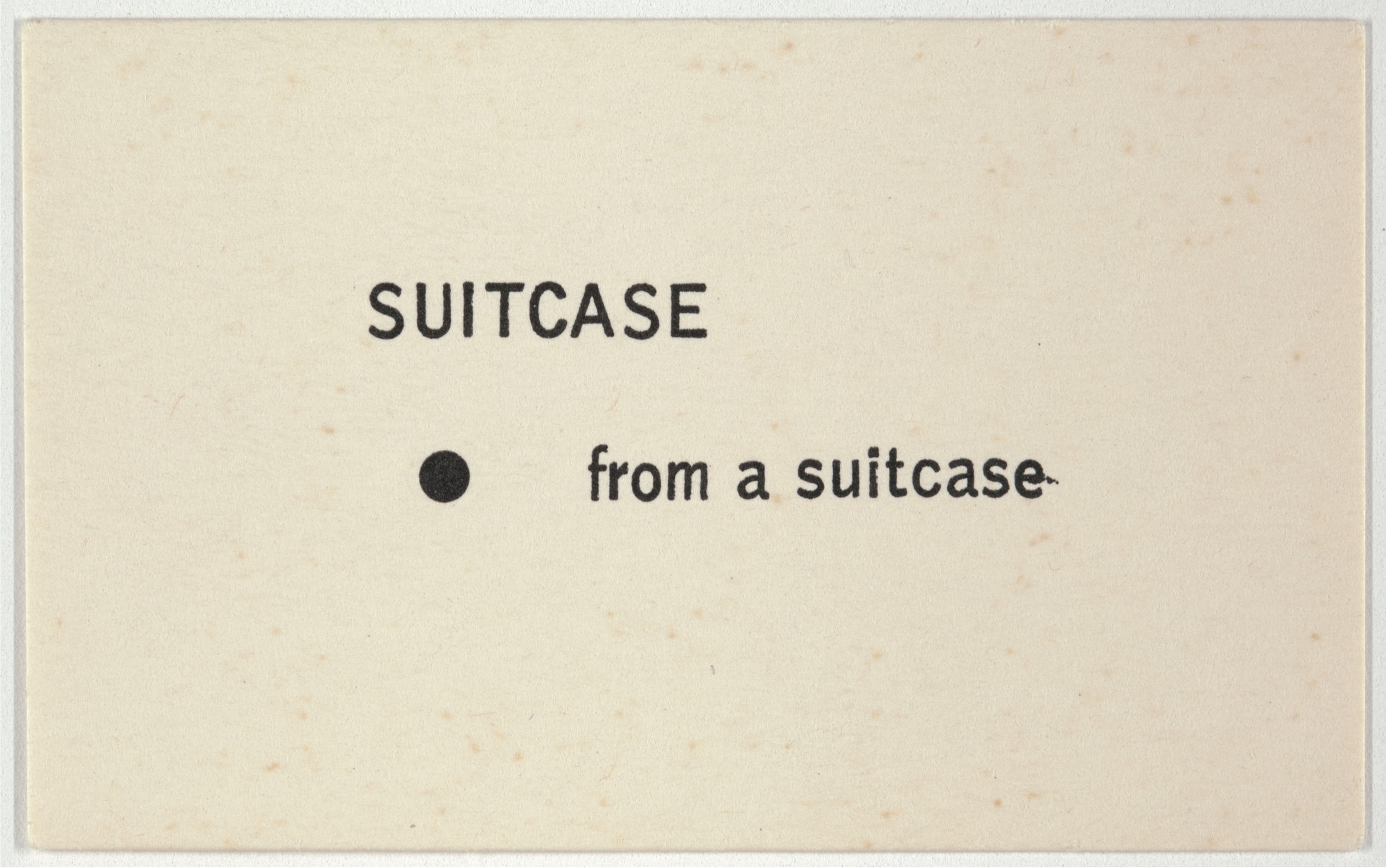 George Brecht. Suitcase from Water Yam