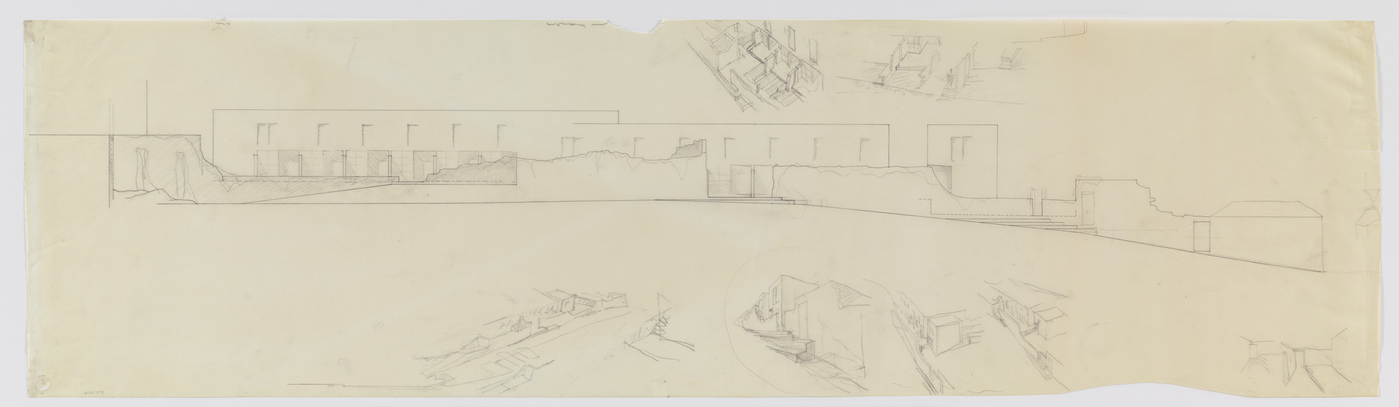Álvaro Siza. SAAL S. Victor Social Housing, Porto, Portugal (Elevation and perspective sketches). 1974-1977