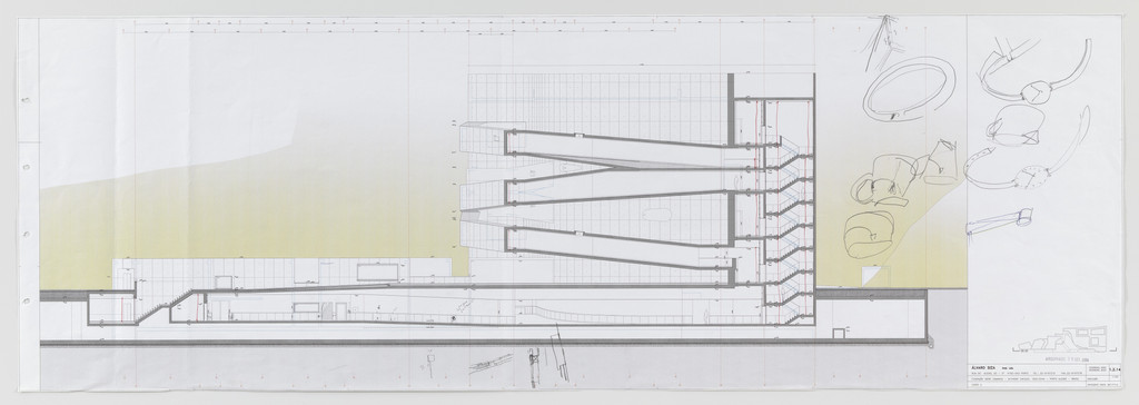 Iberê Camargo Museum, Porto Alegre, Brazil (Section, perspective sketches)
