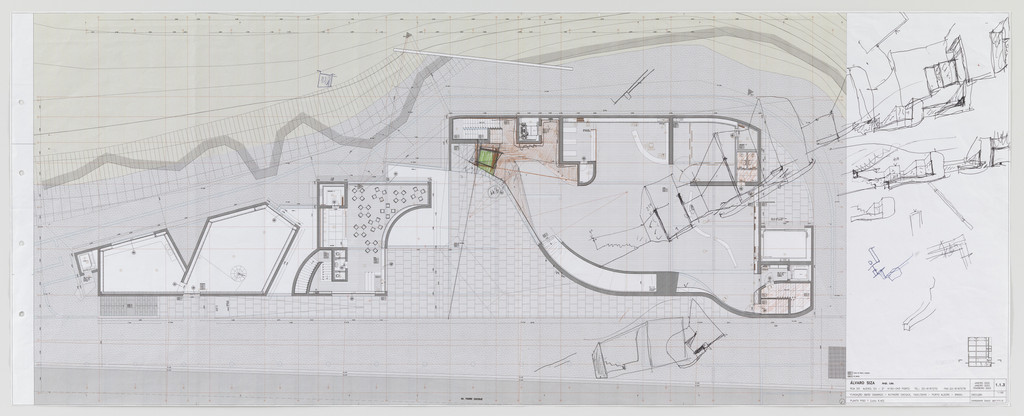Iberê Camargo Museum, Porto Alegre, Brazil (Plan, perspective sketches)