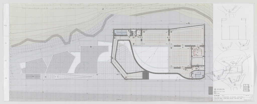 Iberê Camargo Museum, Porto Alegre, Brazil (Plan, perspective sketches)
