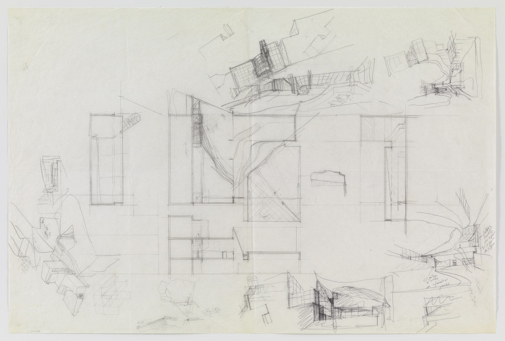Banco Pinto & Sotto Mayor, Oliveira de Azeméis, Portugal (Plan and perspective sketches)