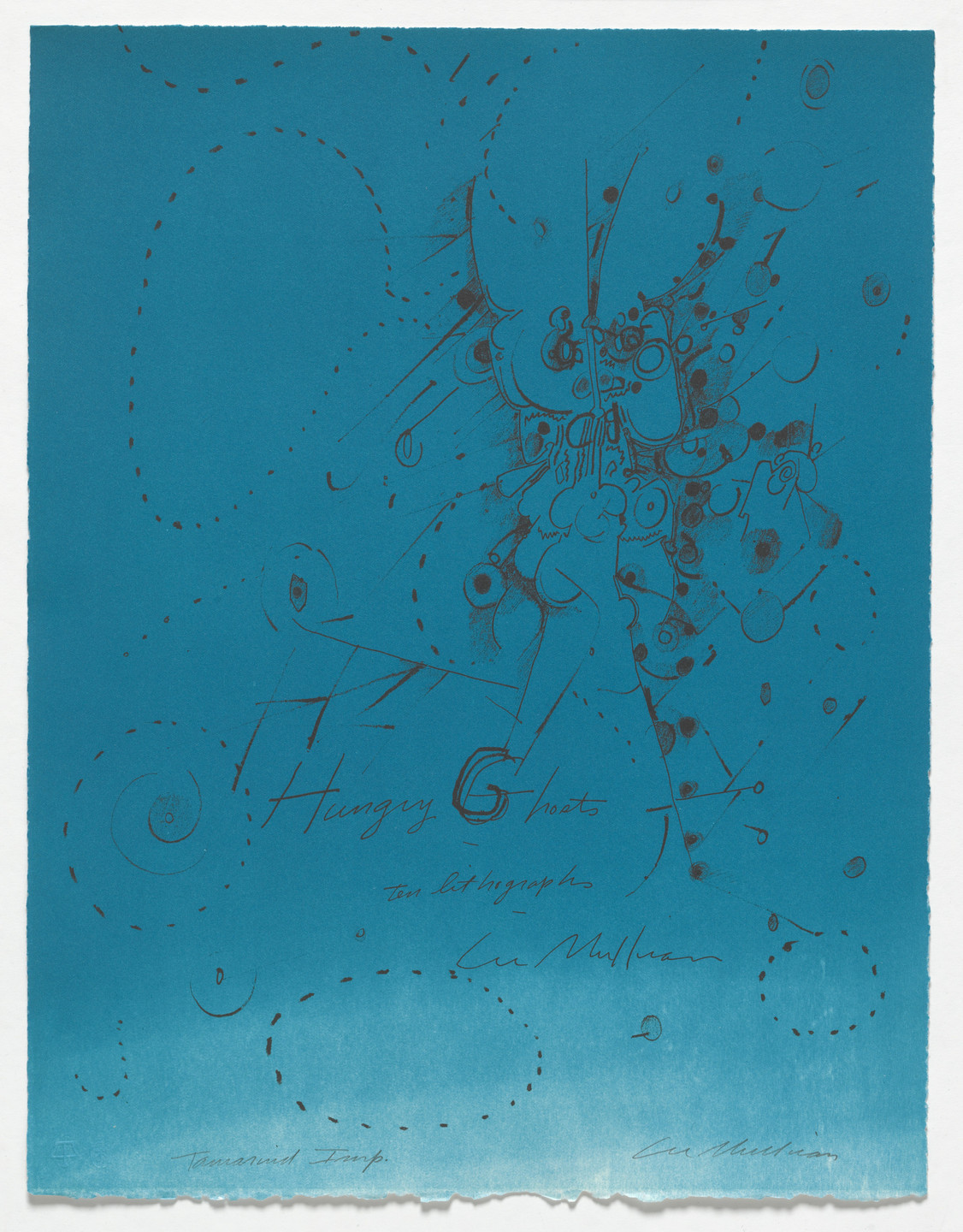 Lee Mullican. Title page from Hungry Ghosts. 1964–65