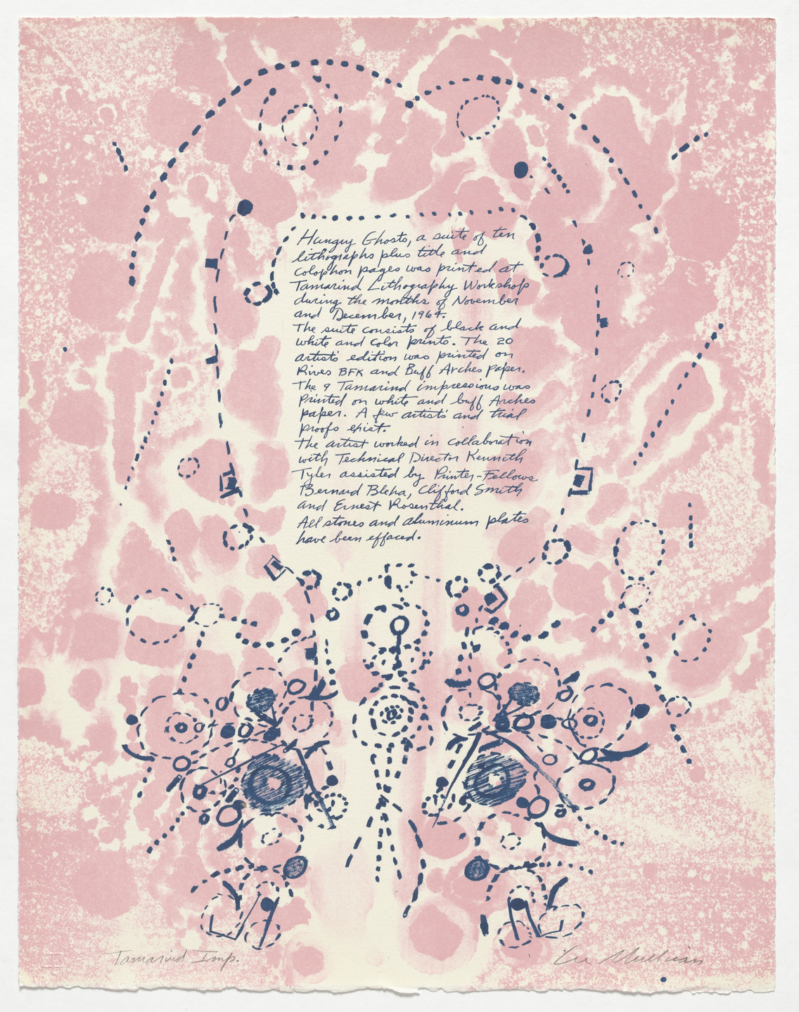 Lee Mullican. Colophon from Hungry Ghosts. 1965