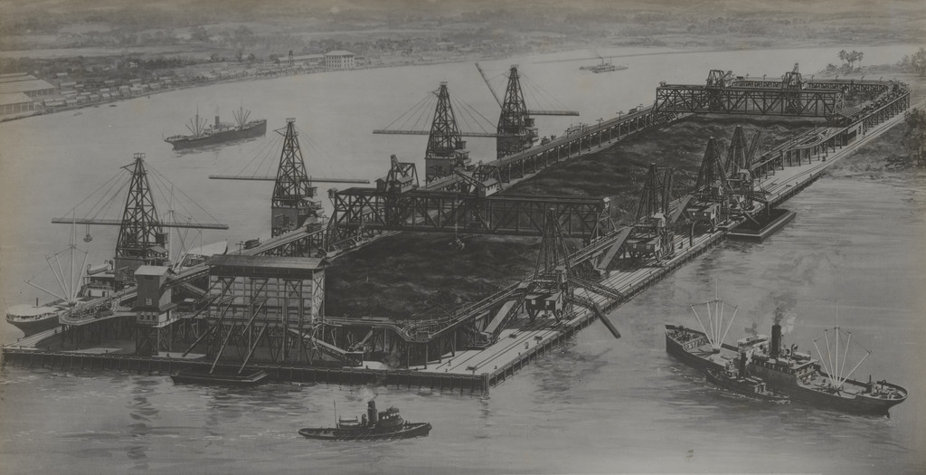 Cristobal Coaling Station from the Bay (copy of drawing)