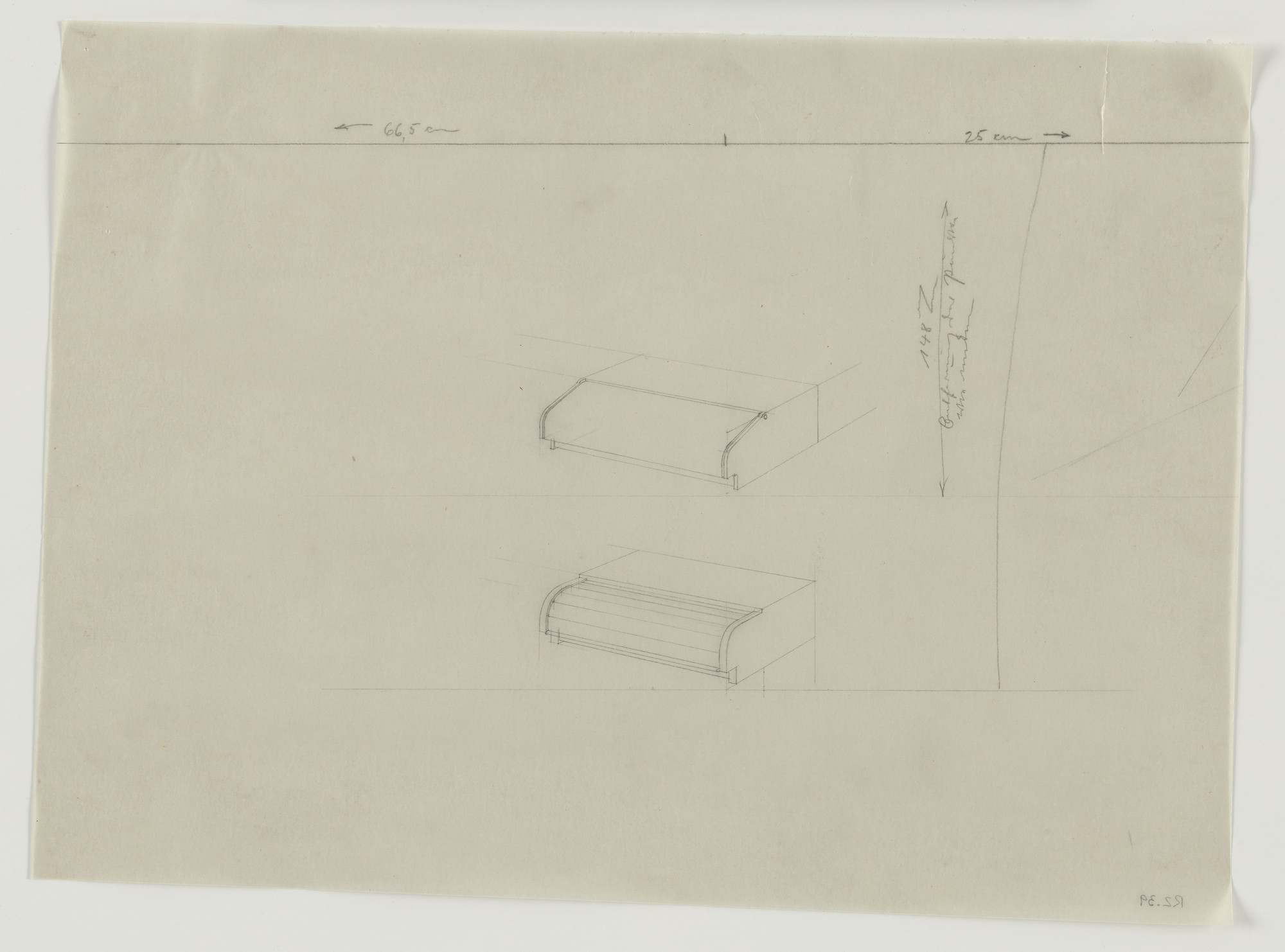 Lilly Reich. Design for Telefunken Record Player, Two perspectives