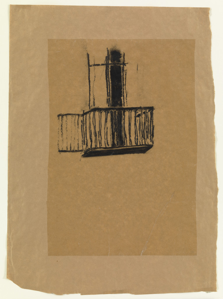 Untitled (Balcony with heavy black vertical line)