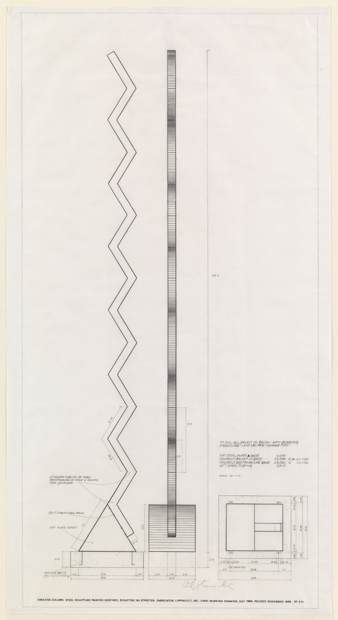 Tal Streeter. Study for Endless Column