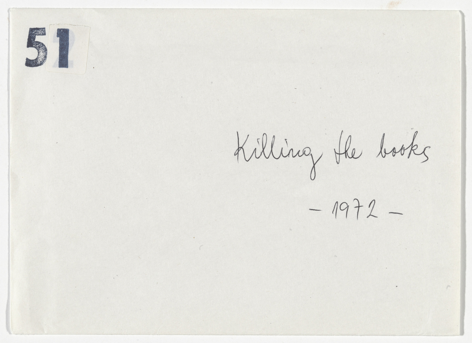 Milan Knížák. Killing the Books