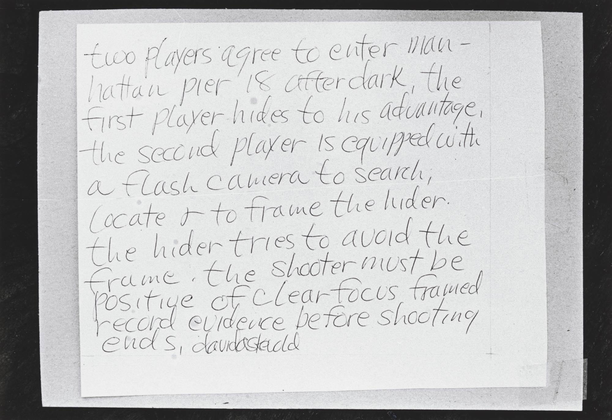 David Askevold, Harry Shunk, János Kender. Untitled. 1971