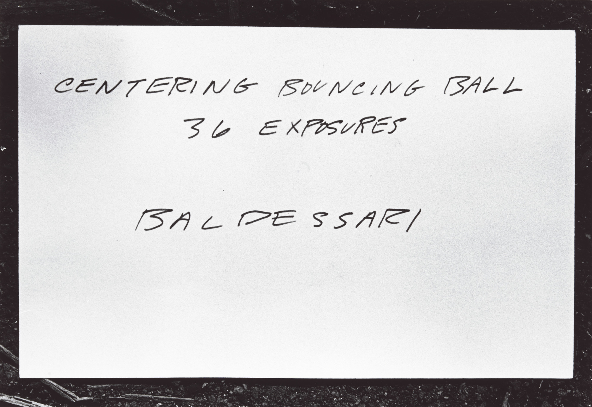 John Baldessari, Harry Shunk, János Kender. Centering Bouncing Ball. 1971