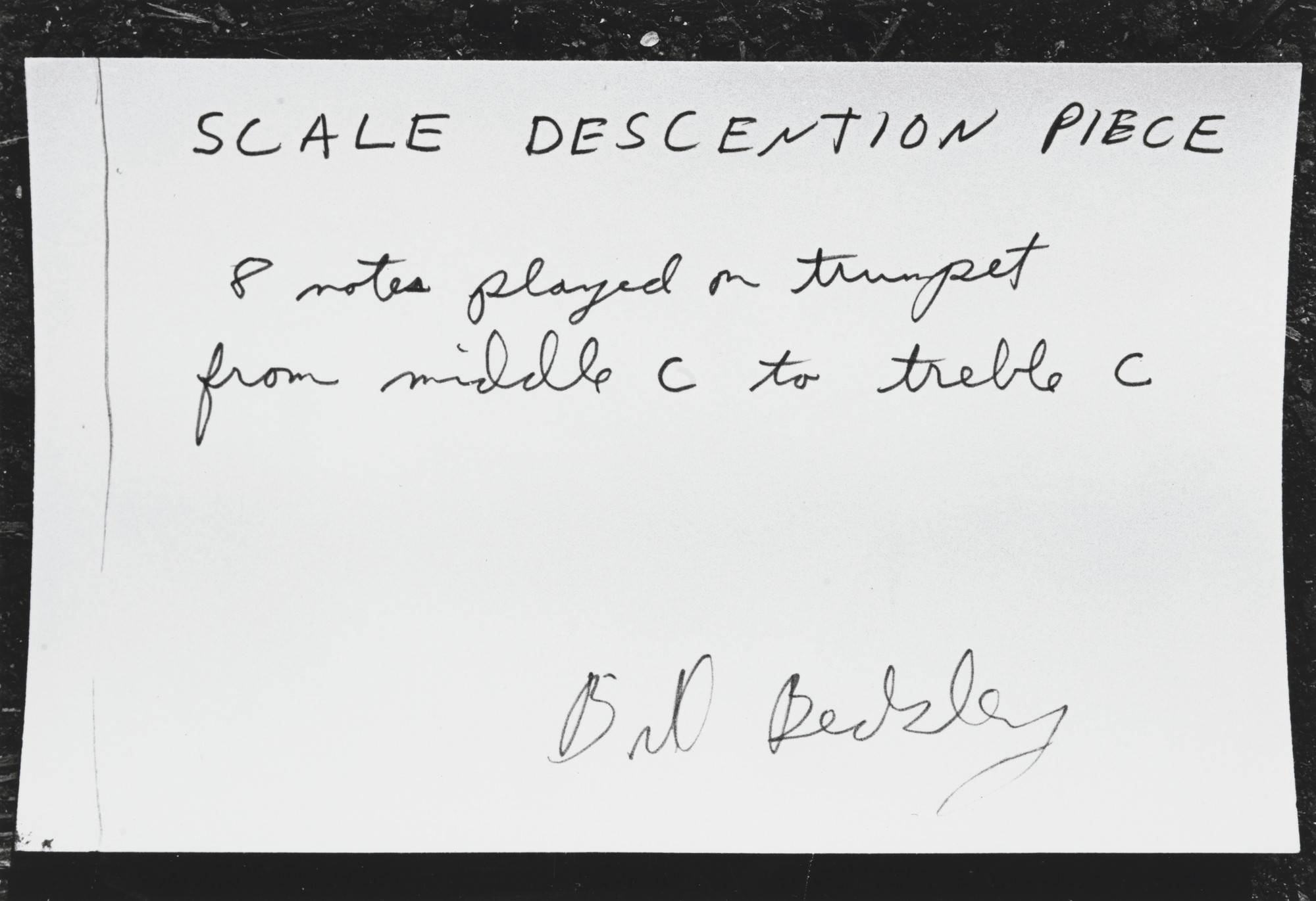 Bill Beckley, Harry Shunk, János Kender. Scale Descention Piece. 1971