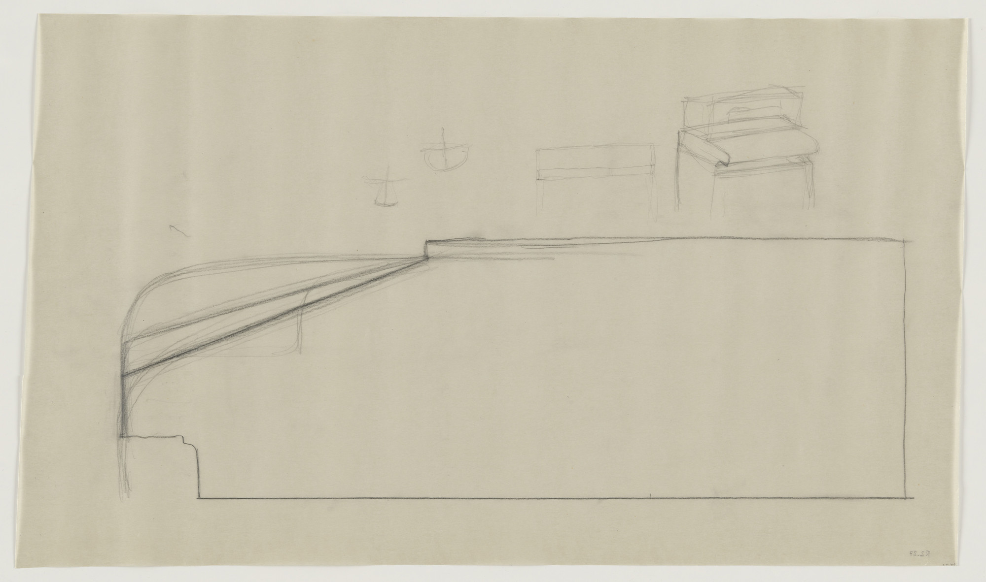 Lilly Reich. Design for Telefunken Record Player, Perspective and elevation. 1937-1939