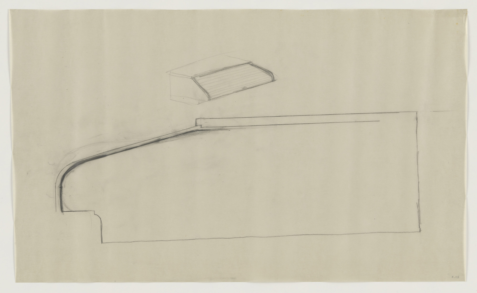 Lilly Reich. Design for Telefunken Record Player, Perspective and side elevation.. 1937-1939