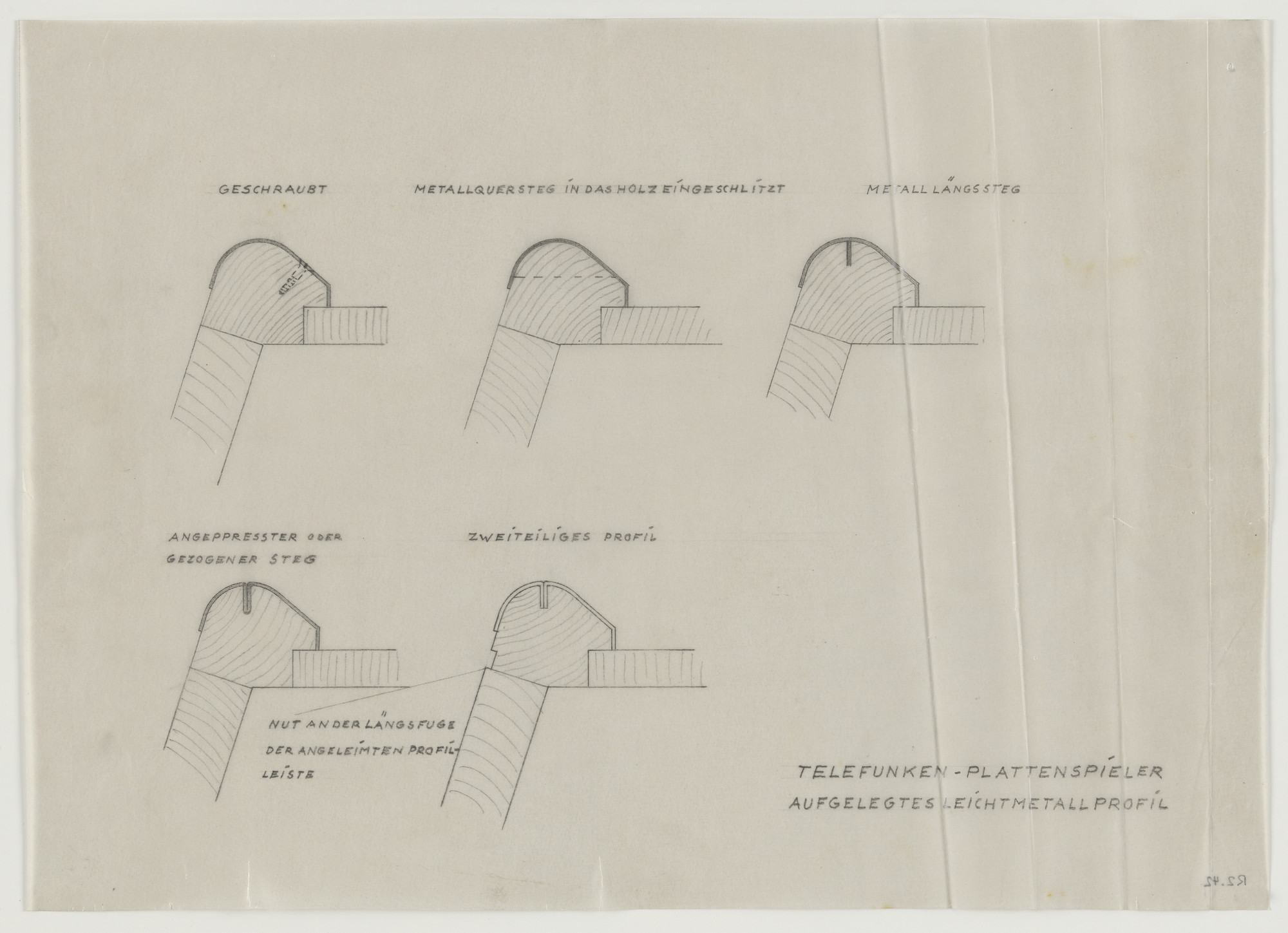 Lilly Reich. Design for Telefunken Record Player, Sections