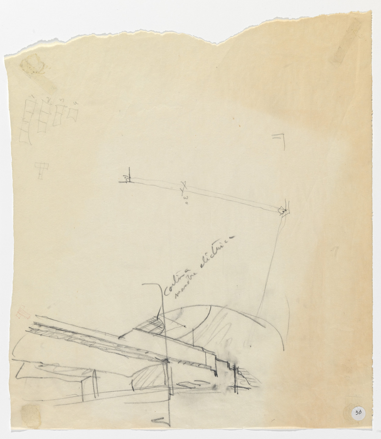 Álvaro Siza. Banco Pinto &amp; Sotto Mayor, Oliveira de Azeméis, Portugal (Perspective sketch). 1971–1974