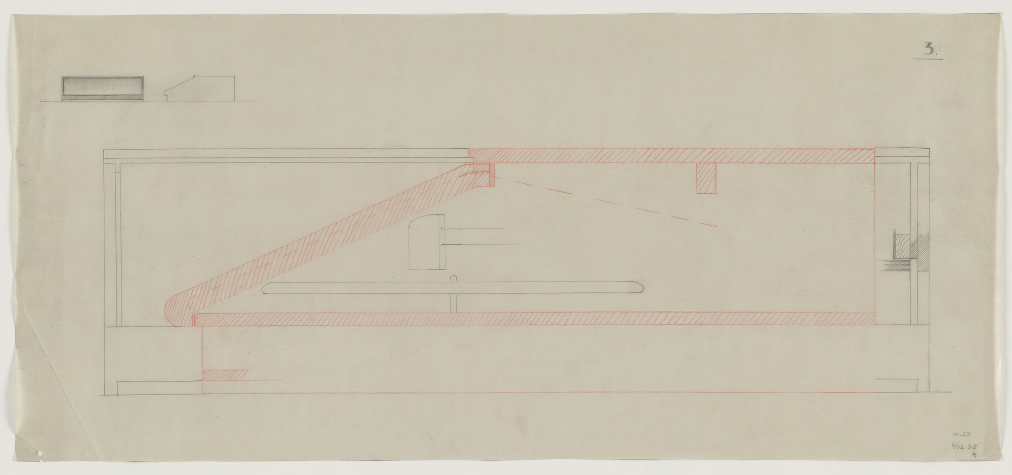 Lilly Reich. Design for Telefunken Record Player, Two elevations and section. 1938