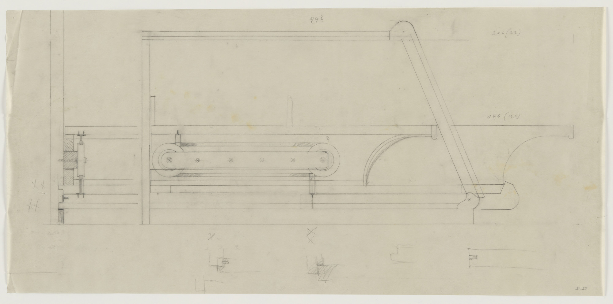 Lilly Reich. Design for Telefunken Record Player, Section