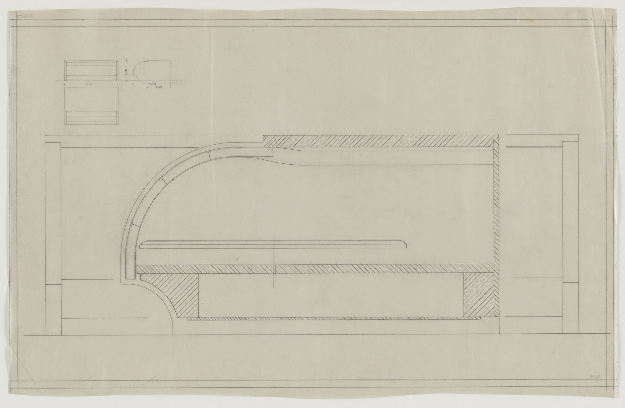 Lilly Reich. Design for Telefunken Record Player, Elevations, plan, and section