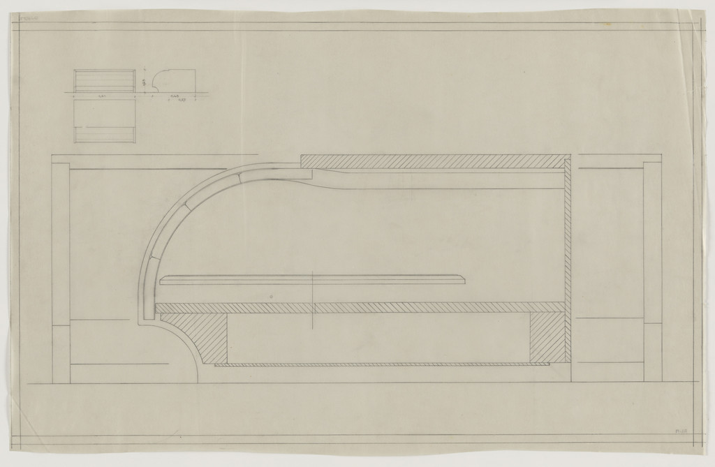 Design for Telefunken Record Player, Elevations, plan, and section