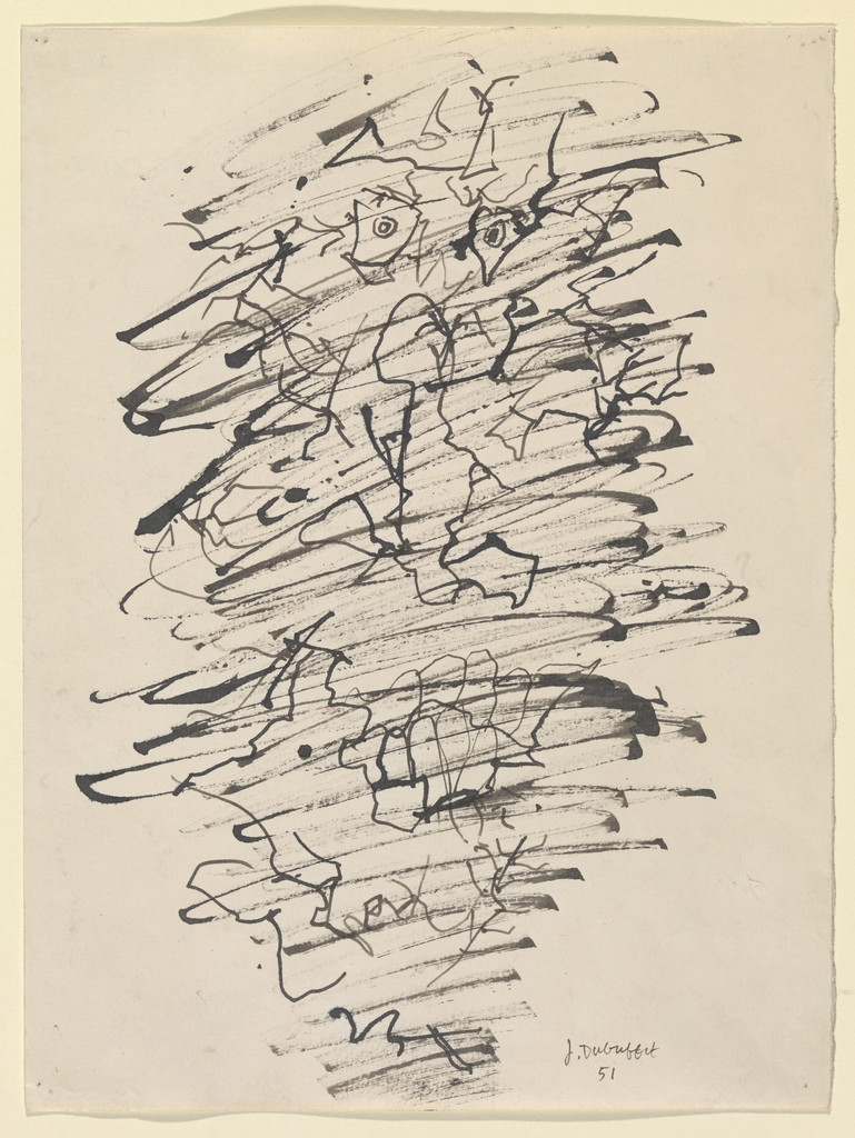 Bowery Bum, Jean Dubuffet, (December) 1951, Ink on paper