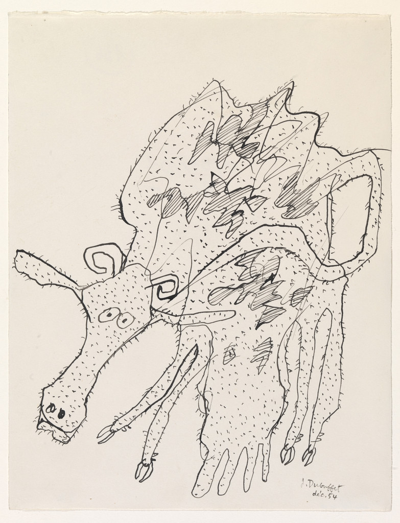 Cow, Jean Dubuffet, December 1954, Ink on paper
