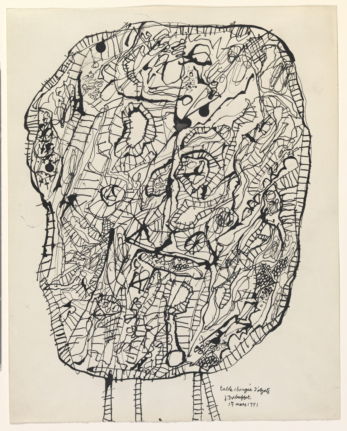 Jean Dubuffet. Table Laden with Objects (Table chargée d&#39;objets). 1951